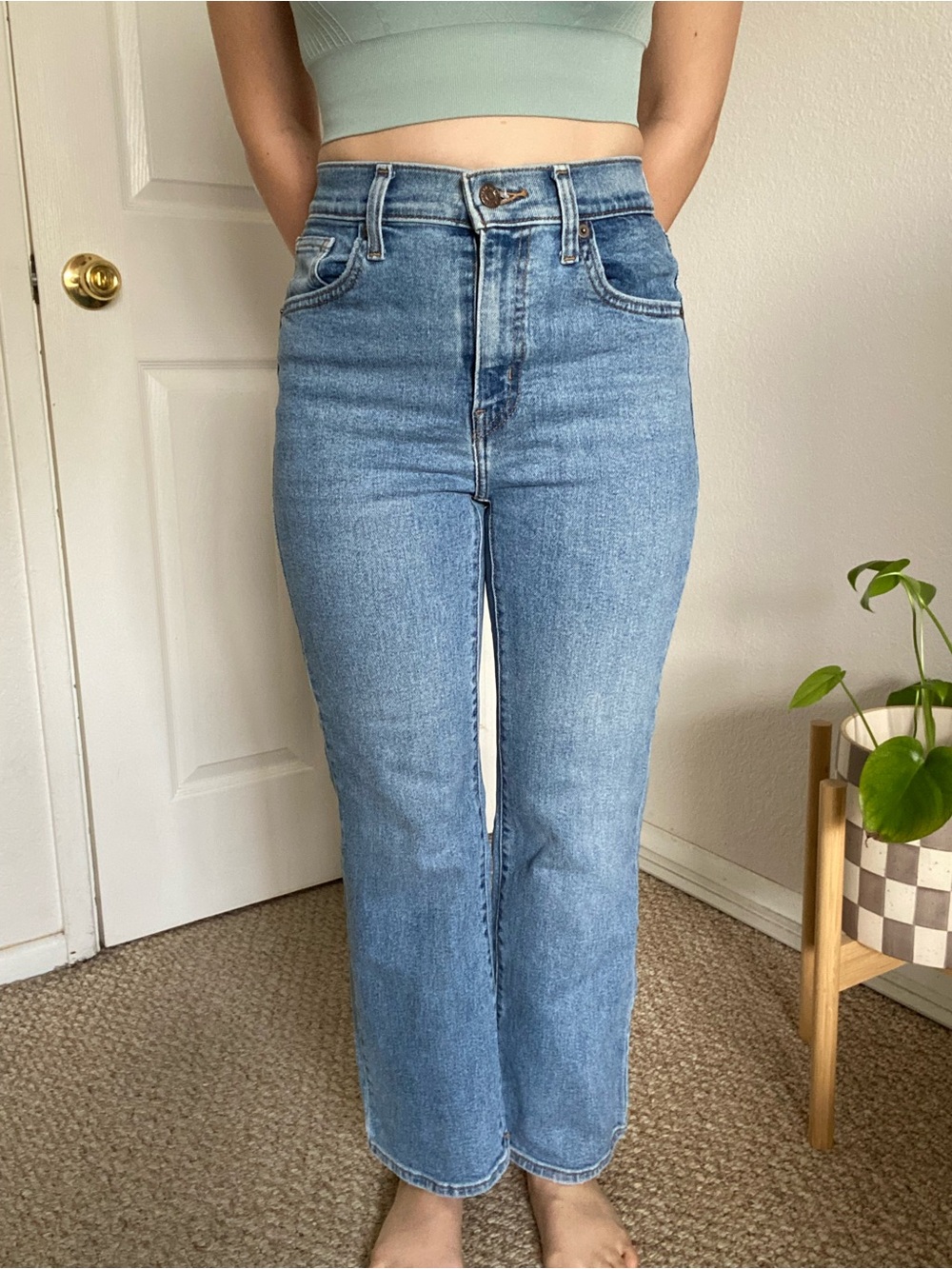 Levi's High-Rise Light Blue Crop Flare Jeans